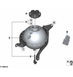 BMW F10 528i xDrive 2012-2016 Coolant Expansion Tank with Sensor and Bracket 17138614293